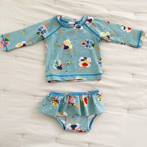 Hanna Andersson 3-6mo rashguard Swim Set fairy print
